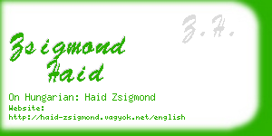 zsigmond haid business card